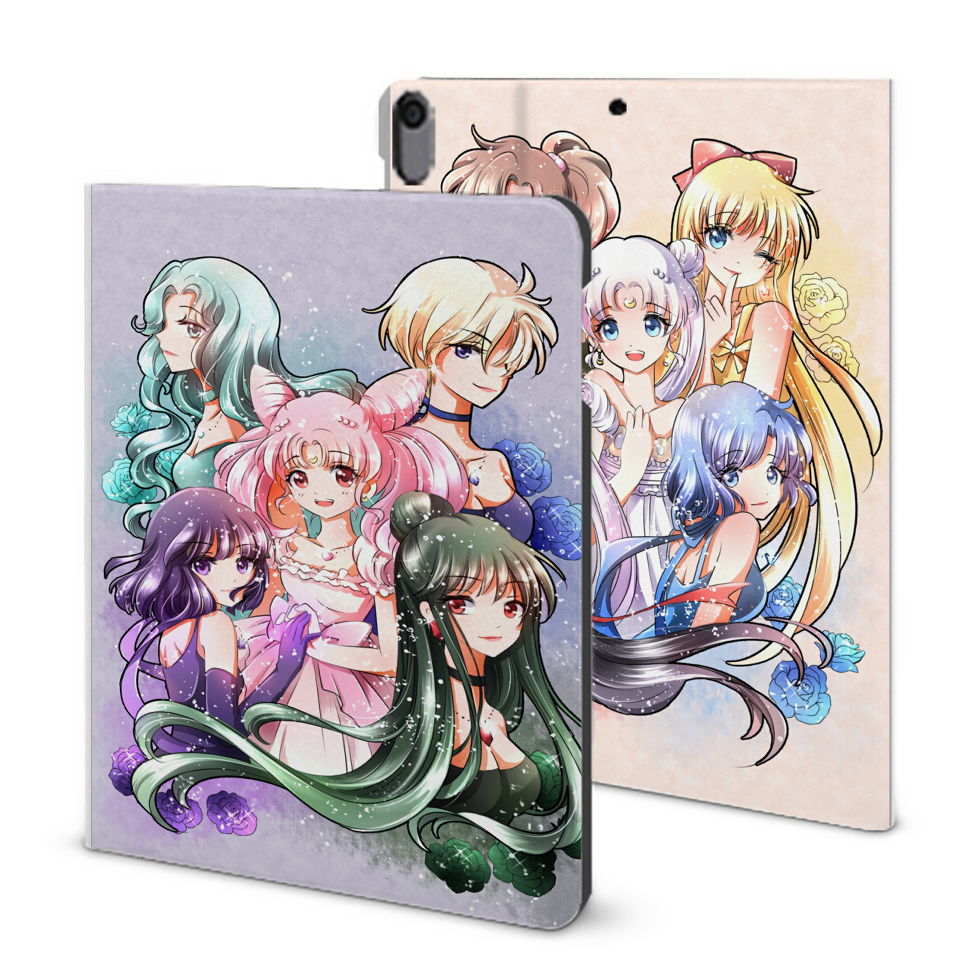（画像用） 美少女戦士セーラームーン Sailor Moon IPad ケース ブック型 PUレザー TPU 耐衝撃 軽量 薄型 ペン収納なし 全面保護 IPad 各モデル対応